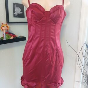 Guess by Marciano Burgundy Satin Chemise